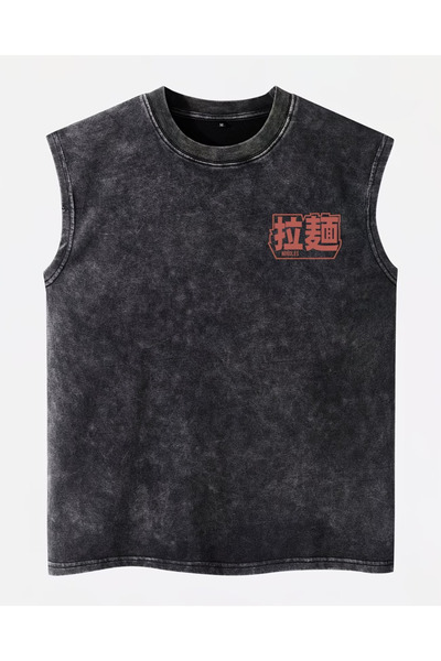 Touz Moda Μπλουζάκι Japan Noodles Atlet Crew Neck Washed Vintage Unisex Oversize