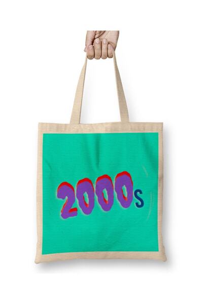 dekado 2000s خمر تصميم ريترو شعار نمط الفن-تلفزيون أفلام أطفال حمل حقيبة مقبض...