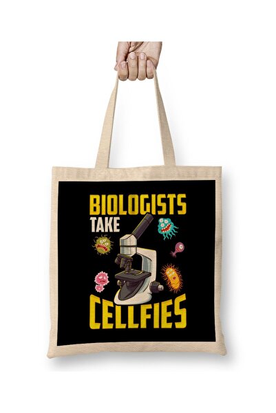 dekado حقيبة قماش من Biologists Take Cellfies Microscope Selfies Pun بمقبض طويل