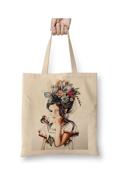 dekado Crying Girl Cloth Bag Long Handle