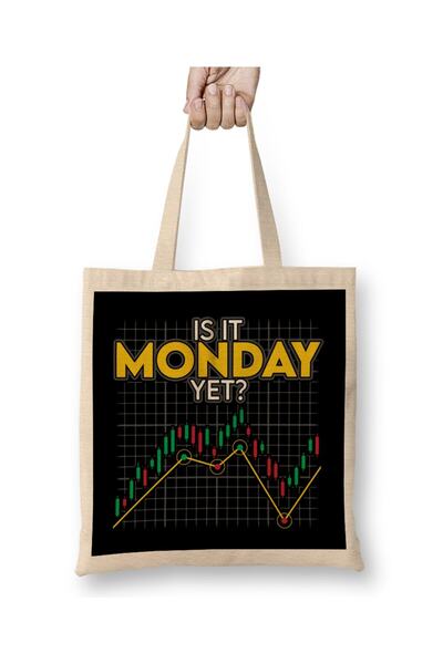 dekado حقيبة قماش Daytrader ذات مقبض طويل من Is It Monday Yet Funny Stock Market