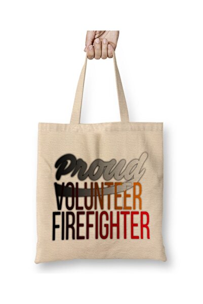 dekado حقيبة قماش Proud Volunteer Firefighter Firefighting بمقبض طويل