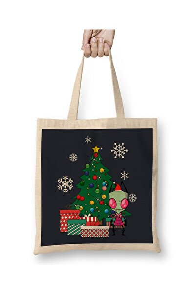 dekado حقيبة قماش Invader Zim Around The Christmas Tree بمقبض طويل