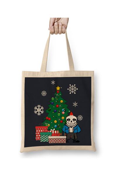 Generic Brand Sans Around The Christmas Tree Undertale Tote Bag Long Handle