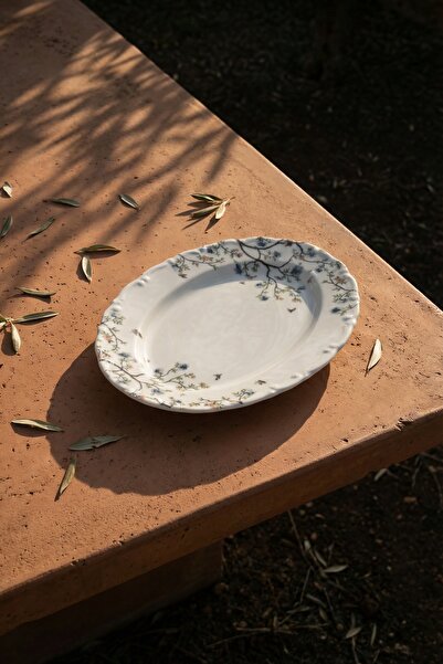 ACAR Silent Bloom Farfurie din porțelan tip barcă - 30 cm