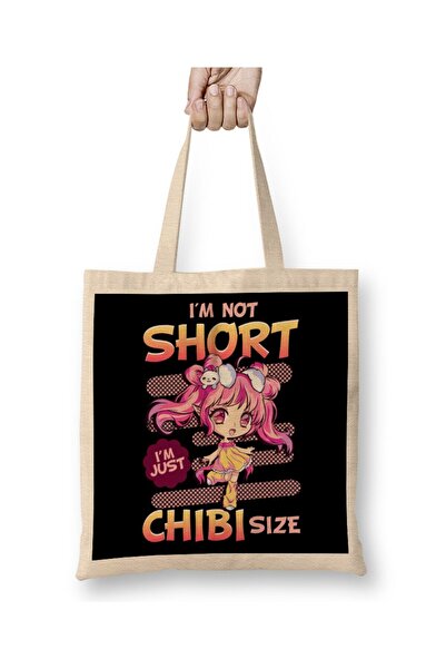 dekado Cute Anime Girl I'm Not Short I'm Just Chibi Size Tote Bag Long Handle