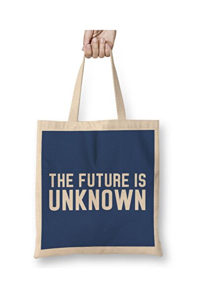 dekado The Future Is Unknown Slogan Cloth Bag Long Handle