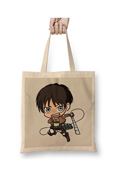 dekado Attack On Titan Chibi Eren Cloth Bag Long Handle