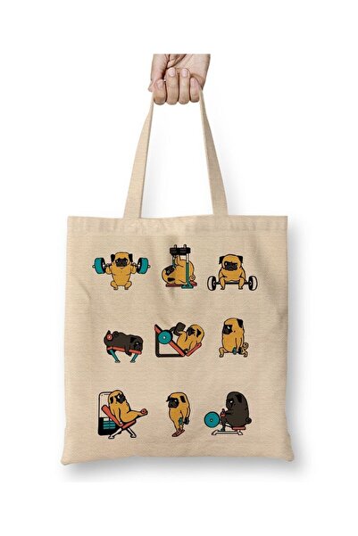 dekado Pug Dog Sports Day Tote Bag Long Handle