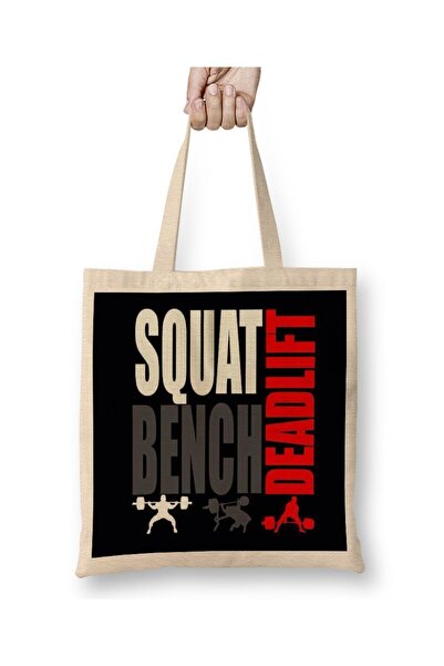 Generic Brand Squat Bench Deadlift Powerlifting Bodybuilding Tote Bag Long Ha...