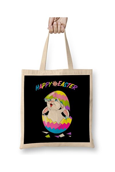 dekado حقيبة قماش Happy Easter 05 بمقبض طويل