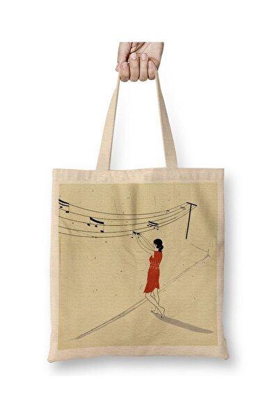 Generic Brand Note Hanging Women's Cloth Bag Long Handle