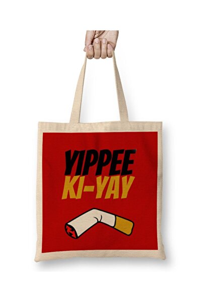 Generic Brand Yippee Ki yay Mother Fucker Quote حمل حقيبة بمقبض طويل
