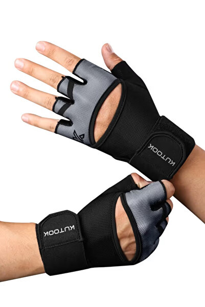 OEM Mănuși de fitness negre cu protecție pentru încheietura mâinii, respirabi...