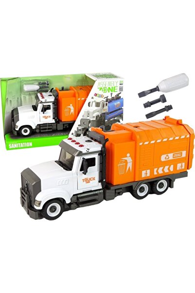 LeanToys Camion de gunoi pentru desfacerea și răsucirea accesoriilor Portocaliu