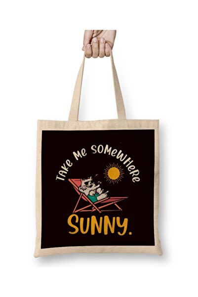 dekado Take Me Somewhere Beach Sunny Vacation Summer Travel Sunset Tote Bag L...