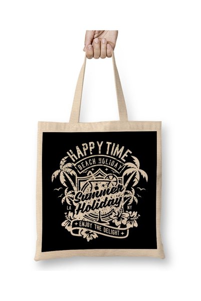dekado حقيبة يد Happy Time Summer Beach Holiday بمقبض طويل