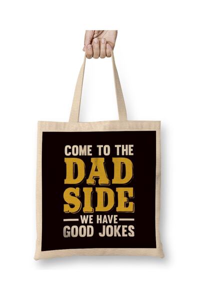 dekado حقيبة من قماش Dad Side Good Jokes Father Papa Daddy Poppa Stepdad بمقب...