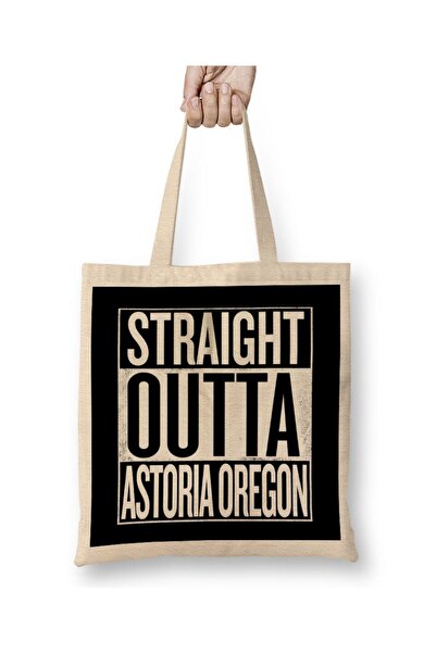 dekado Straight Outta Asteria Oregon The Goonies White Tote Bag Long Handle