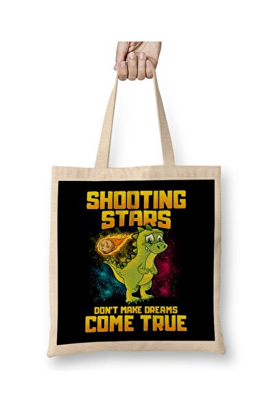 Generic Brand حقيبة قماش ديناصور حقيقية من Shooting Stars لا تجعل الأحلام تأت...