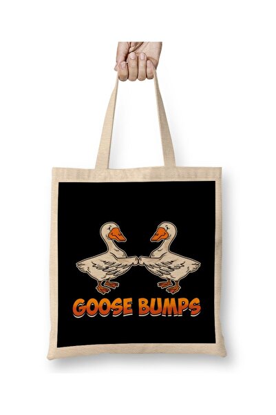 dekado Cute & Funny Goose Bumps Goosebumps Animal Pun Tote Bag Long Handle