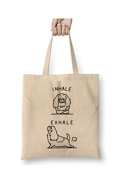 dekado حقيبة يد لليوجا من Inhale Exhale Cavalier King Charles Spaniel بمقبض طويل