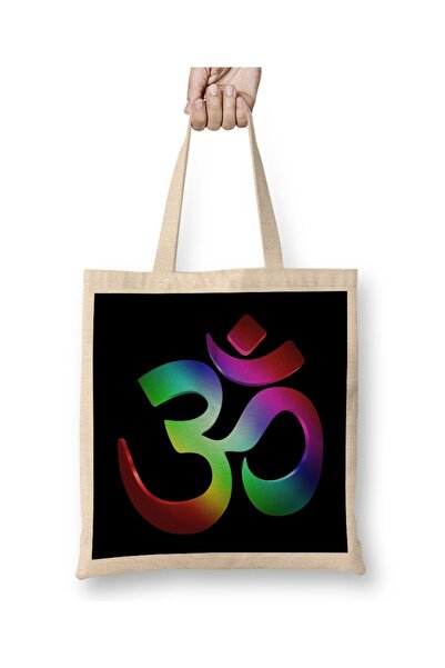 dekado حقيبة قماش Ohm Spiritual Om Yoga للتأمل هدية Aum رمز بمقبض طويل