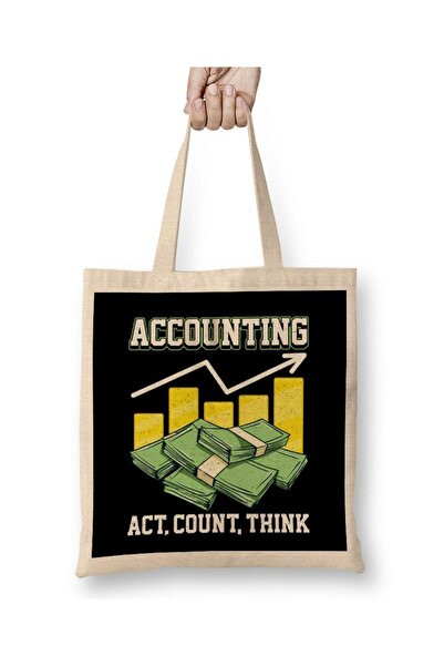 Generic Brand حقيبة قماش للمحافظ المضحكة من Act Count Think CPA بمقبض طويل