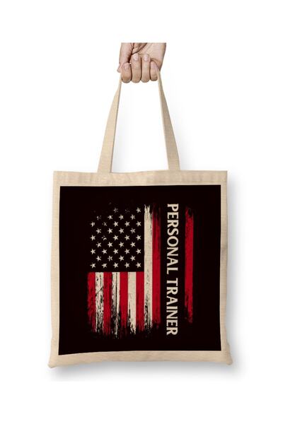 dekado حقيبة قماش للتدريب على اللياقة البدنية من US American Flag بمقبض طويل