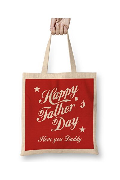 dekado حقيبة قماش عيد الأب Happy Fathers Day I Love You Daddy بمقبض طويل