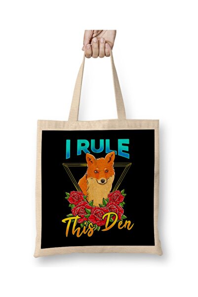 Generic Brand حقيبة يد رائعة من I Rule This Den Cute Fox Awesome Fox Den ذات ...
