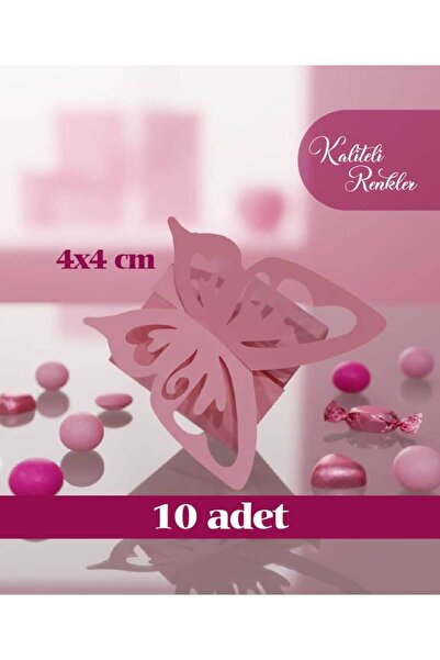 Ruhab Pembe Kelebekli Lokum Kutusu / Doğum Günü Diş Buğdayı Mevlid Şeker Çiko...