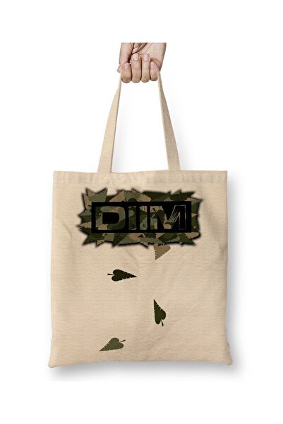 dekado Logo Dıım Floral Camuflado Cloth Bag Long Handle