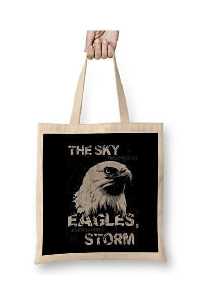 Generic Brand The Sky Belongs To Eagles Cloth Bag Long Handle