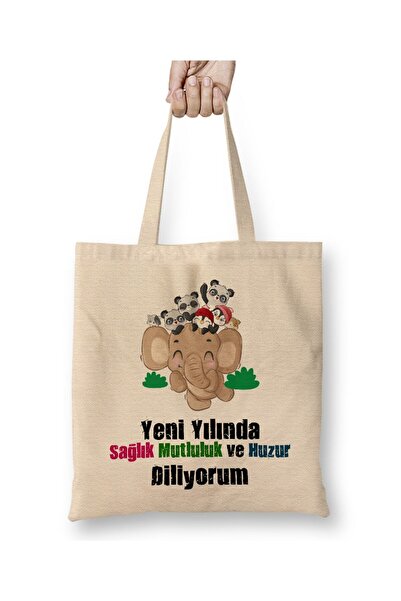 dekado New Year Gift Happy New Year 08 Cloth Bag Long Handle