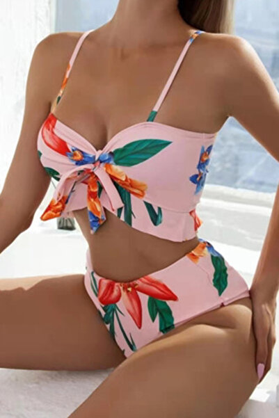 EFAYN.RO Costum de baie dama, 3 piese, model vesel cu imprimeu floral, multicolor, EFAYN