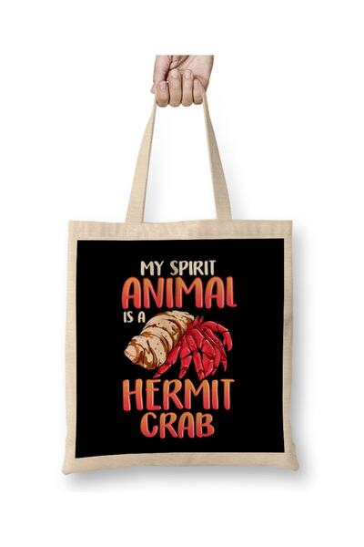 Generic Brand حقيبة قماش My Spirit Animal Is a Hermit Crab Crustacean Pun بمق...