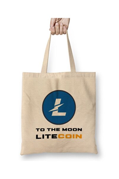 dekado حقيبة قماش Litecoin To The Moon LOGO بمقبض طويل