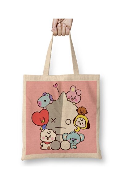 dekado حقيبة حفاضات الأطفال BT21 ذات مقبض طويل