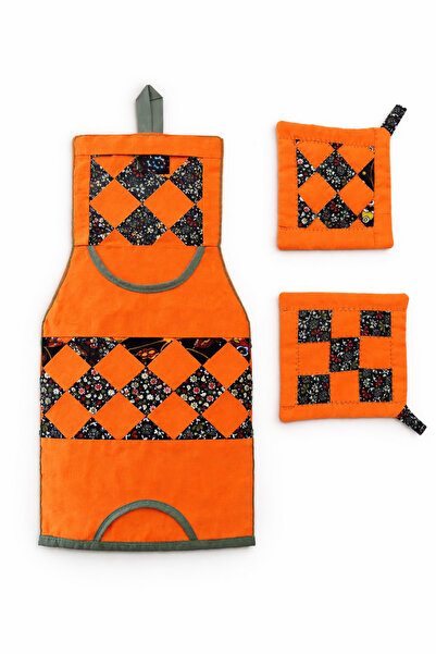 MentorAly 3-Piece Handmade Patchwork Kitchen Set – Bag Holder & 2 Utensil Hol...