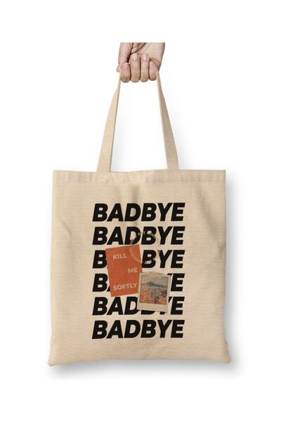 Generic Brand حقيبة قماش Bad Bye Purple Mono Collection BTS ذات مقبض طويل