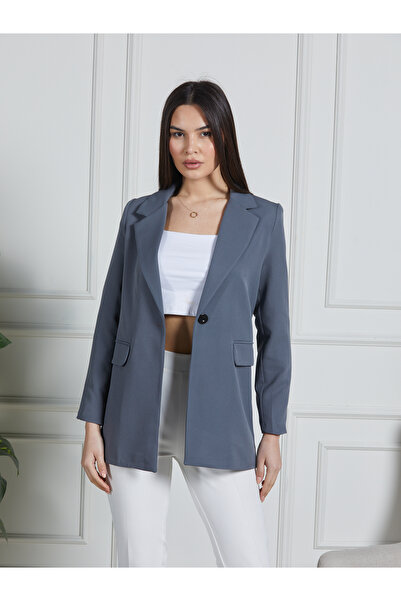ceyniye Gray Women's Blazer Jacket