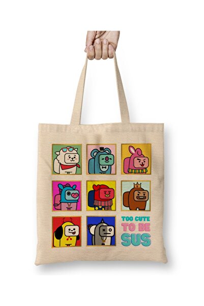 dekado Among Us Bt21 Full Team Bts 01 Cloth Bag Long Handle