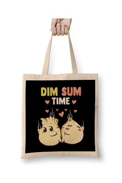dekado حقيبة ديم سوم تايم المرحة للطعام اللطيفة من القماش بمقبض طويل