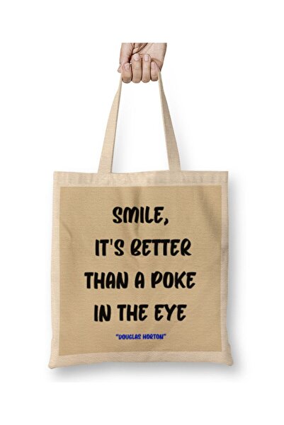 Generic Brand حقيبة قماش هدية من Smile Emoji Quotes Funny Happy Face Love Sar...