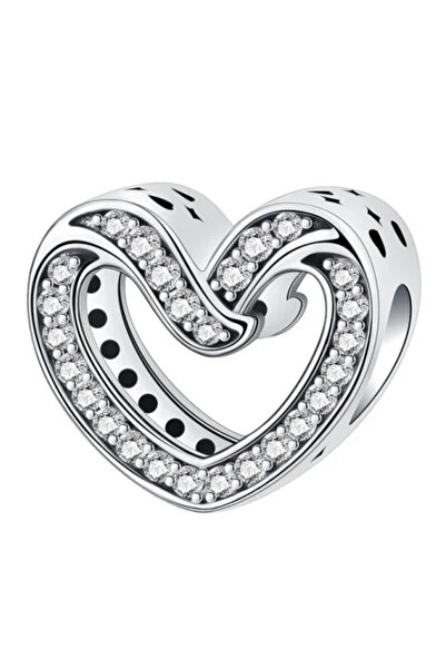 Choice21 SCR6148 New Heart-Shaped Charms 925 Sterling Silver Flower Forever L...
