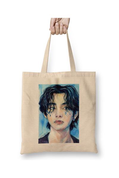 dekado Bts Sapphire Taehyung Tote Bag Long Handle