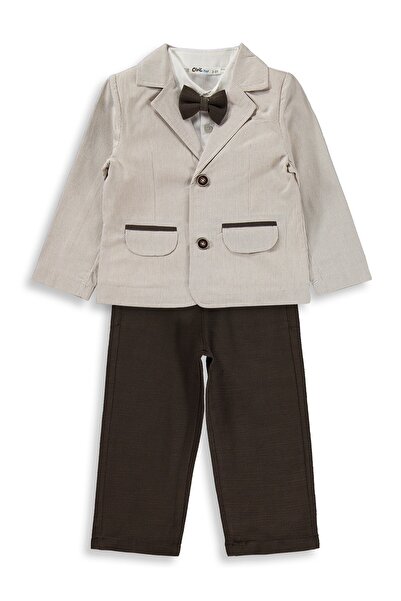 Civil Boys طقم من 3 قطع مع قميص - للأعمار من 2 إلى 5 سنوات - بني