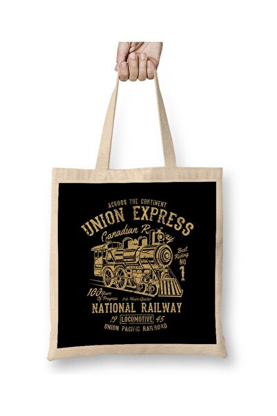 dekado Union Express Steam Train Tote Bag Long Handle