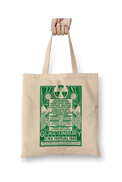 dekado Glastonbury Festival 1982 Poster Tote Bag Long Handle